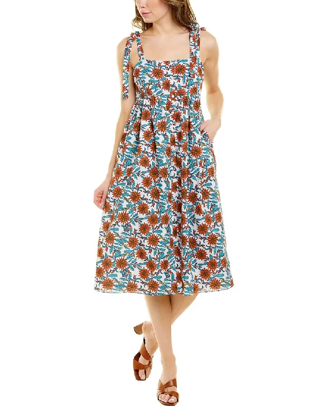 New Deals vintage dressCelina Moon Tie Shoulder Sleeveless Midi Dress