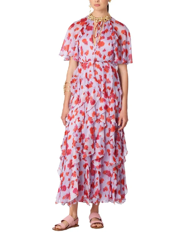Savings Spectacular sleeveless dressCarolina Herrera Butterfly Sleeve Cascading Ruffle Dress