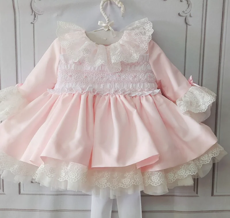 bohemian dressPink Hand Smocked Dress