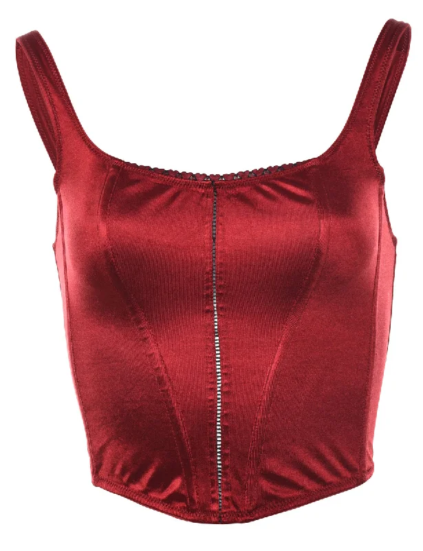 weather-resistant jacketMaroon Classic Corset Top - XS