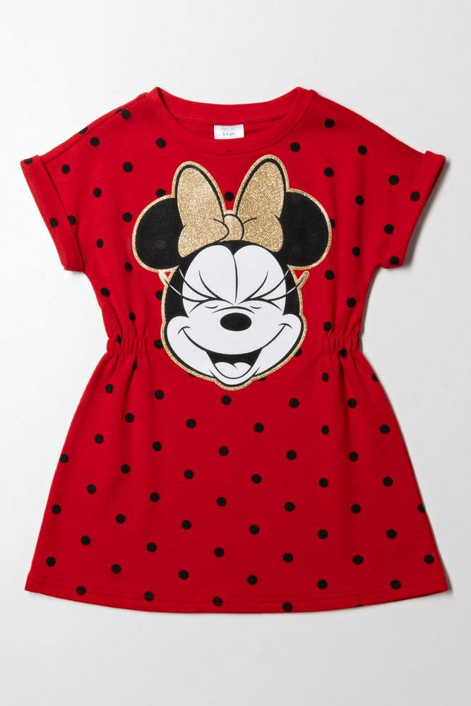 Overstock puff sleeve dressMinnie Mouse Turn Up Sleeve Dress Red