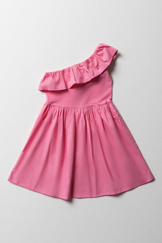 Special Savings off-shoulder dressOne Shoulder Dress Pink