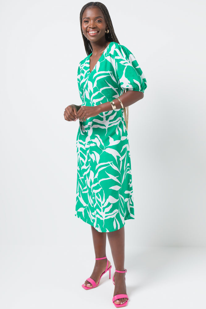 Clearance Items long sleeve dressBelted Tiered Midi Dress Green