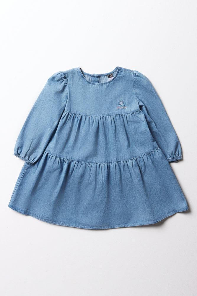 Super Deal lace dressShirt Denim Dress Blue