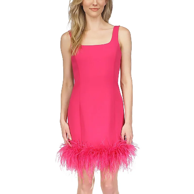 flowy maxi dressMICHAEL Michael Kors Womens Feather Trim Mini Cocktail And Party Dress