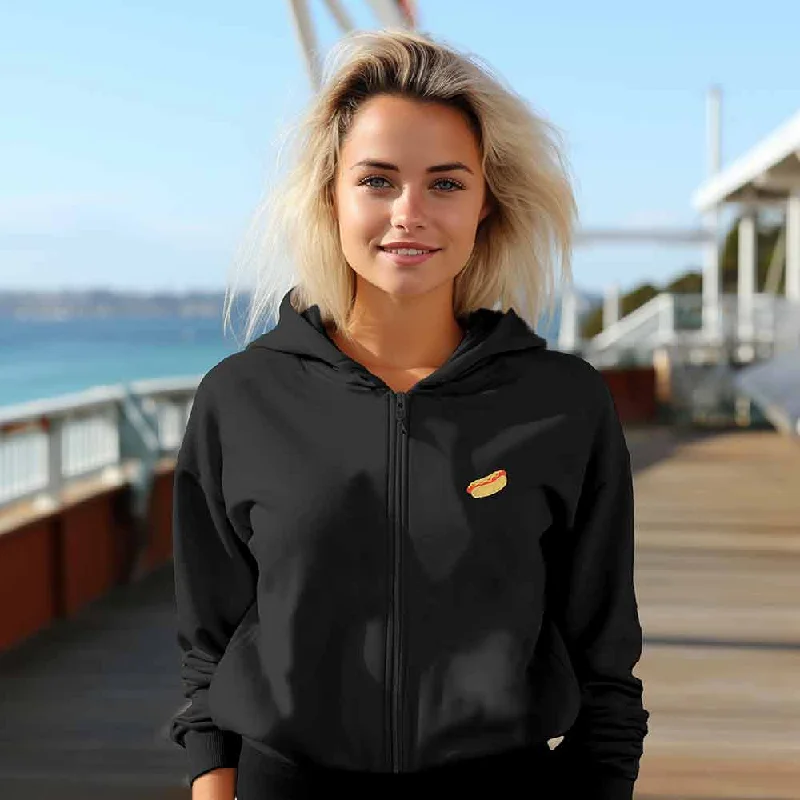 Deal of the Week lightweight winter coatDalix Hot Dog Cropped Zip Hoodie