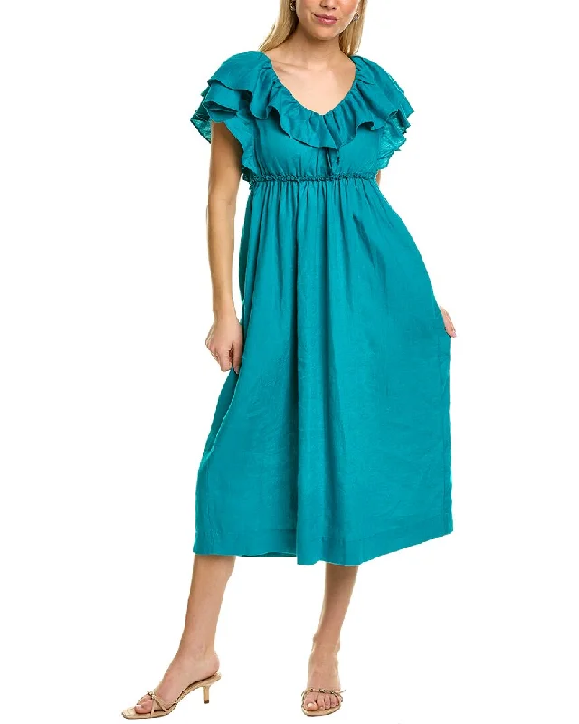 Savings Galore minimalistic dressTrina Turk Play Linen Midi Dress