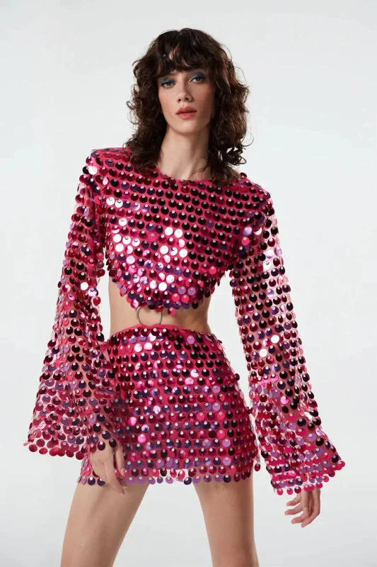 Buy Now vintage-inspired dressWomen's fashion new sequined irregular Sequin Cutout dress