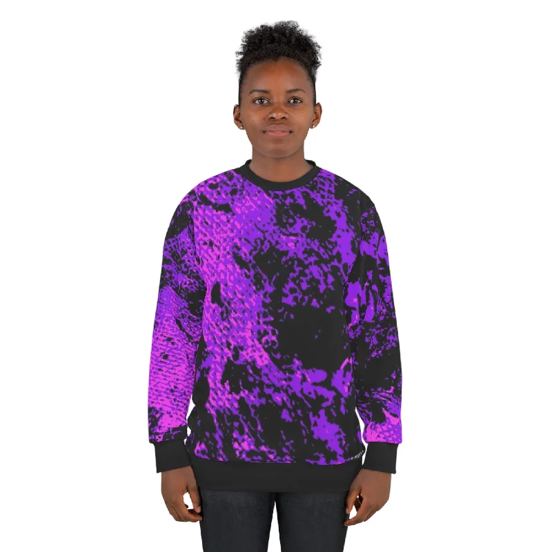 Steals and Deals comfortable athletic sweatshirt"Mystic Cube" (Cosmic Fusion - Violet/Hot Pink) - Unisex Sweatshirt