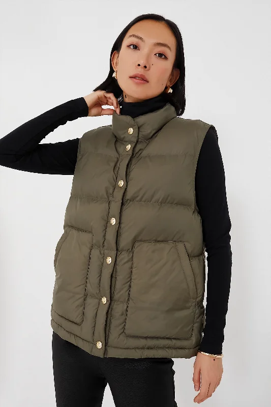 classic bomber jacketOlive Green Inez Puffer Vest