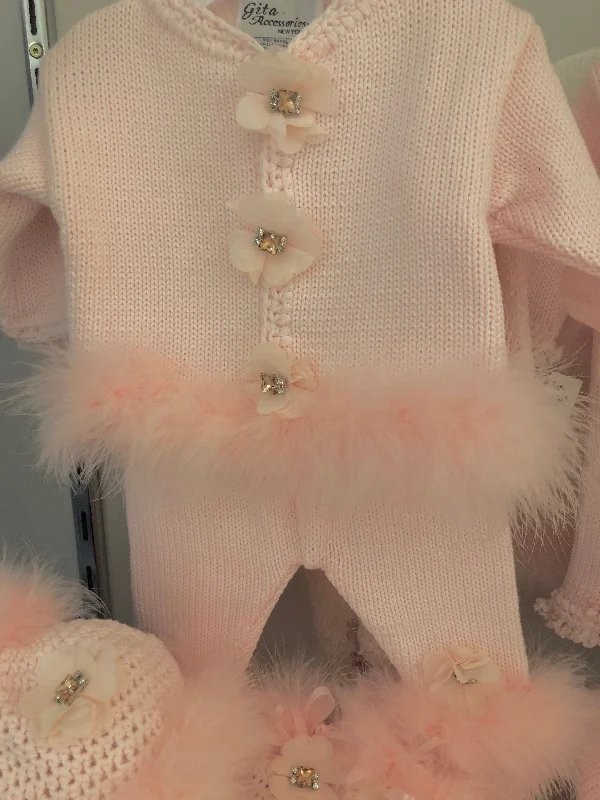 Special Promotion flowy evening dressCotton Tri-Diamond Set with Marabou