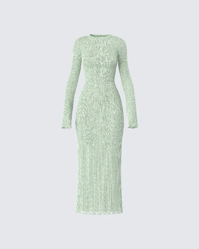 Bonus Savings wrap-around dressNea Green Sweater Knit Midi Dress