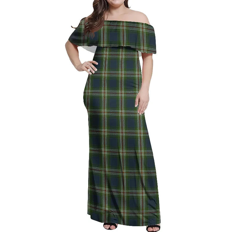 Exclusive Savings Todd Tartan Off Shoulder Long Dress