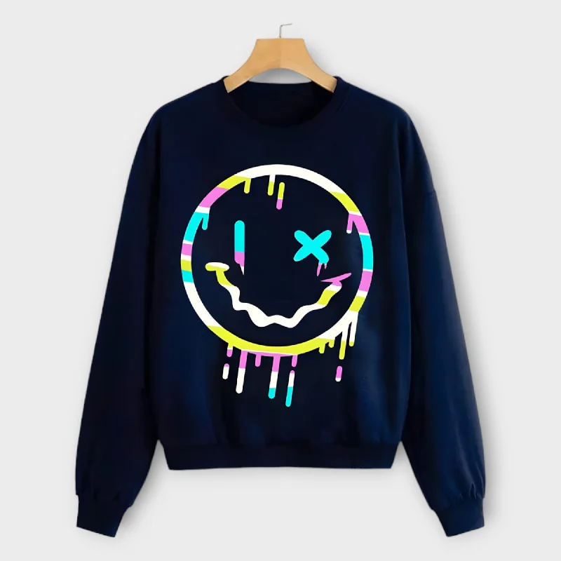 Deal Alert athletic streetwear sweatshirtWinter Printed Navi Blue Sweatshirt For Women's Deal Alert athletic streetwear sweatshirtWinter Printed Navi Blue Sweatshirt For Women's