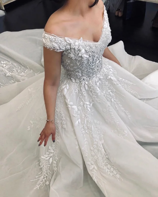 Online Only Mermaid Wedding Dresses V neck Long Sleeve Brush Train Lace Beading Sexy Bridal Gown JKS271