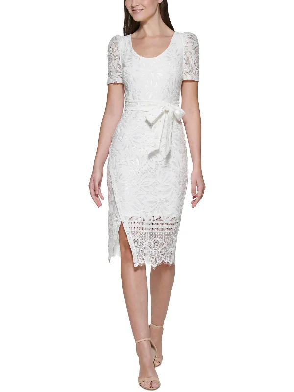 relaxed fit dressWomens Lace Midi Sheath Dress