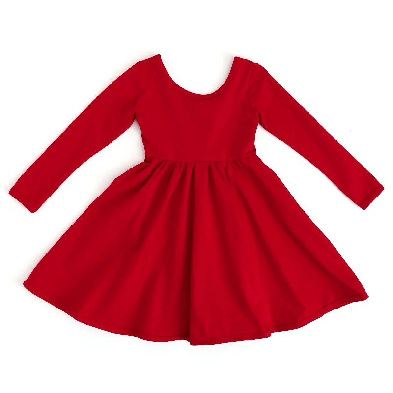 Deal Zone off-the-shoulder dressRed Long Sleeve Everyday Dress