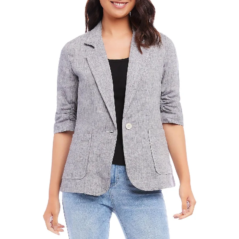 Discount Extravaganza vintage trench coatWomens Linen Suit Separate One-Button Blazer
