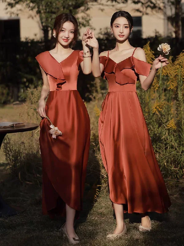 Take Advantage Sexy Bridesmaid Dresses Sheath/Column Burgundy Satin Long Bridesmaid Dresses JKB041 Take Advantage Sexy Bridesmaid Dresses Sheath/Column Burgundy Satin Long Bridesmaid Dresses JKB041