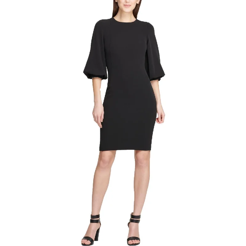 t-shirt dressDKNY Womens Elbow Sleeves Office Sheath Dress