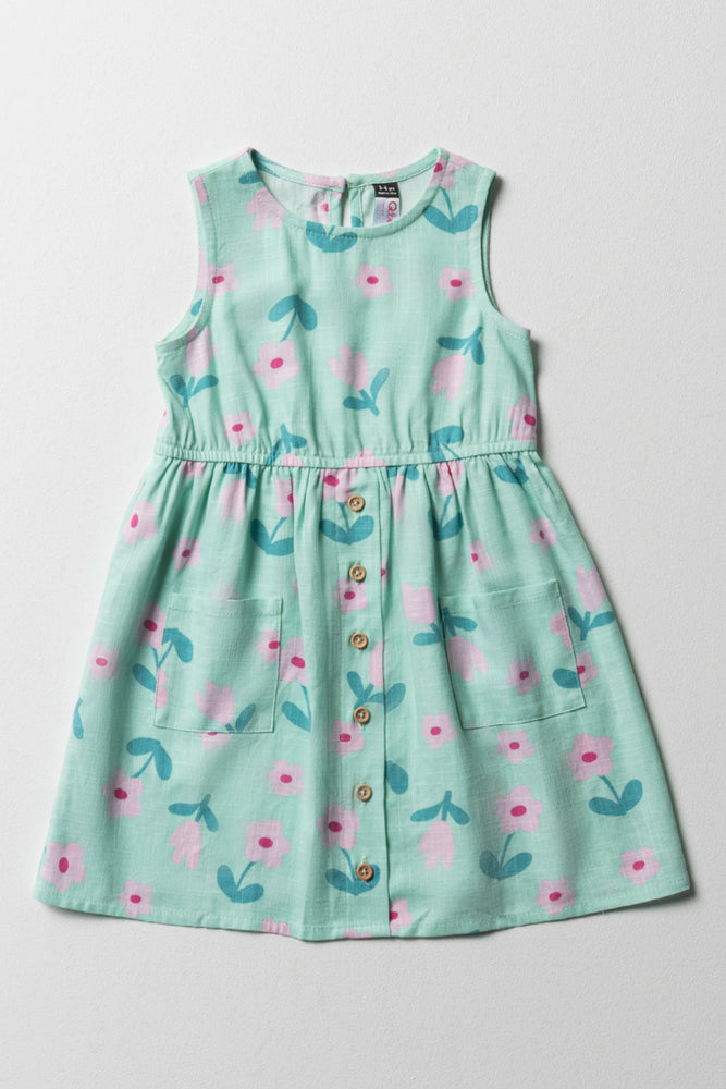 Can't Be Beat boho-chic dressFloral Sleeveless Dress With Pockets Light Blue