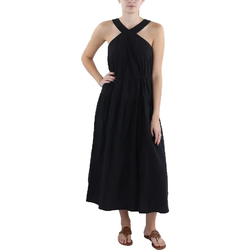 bohemian dressMadewell Womens Halter Tiered Midi Dress