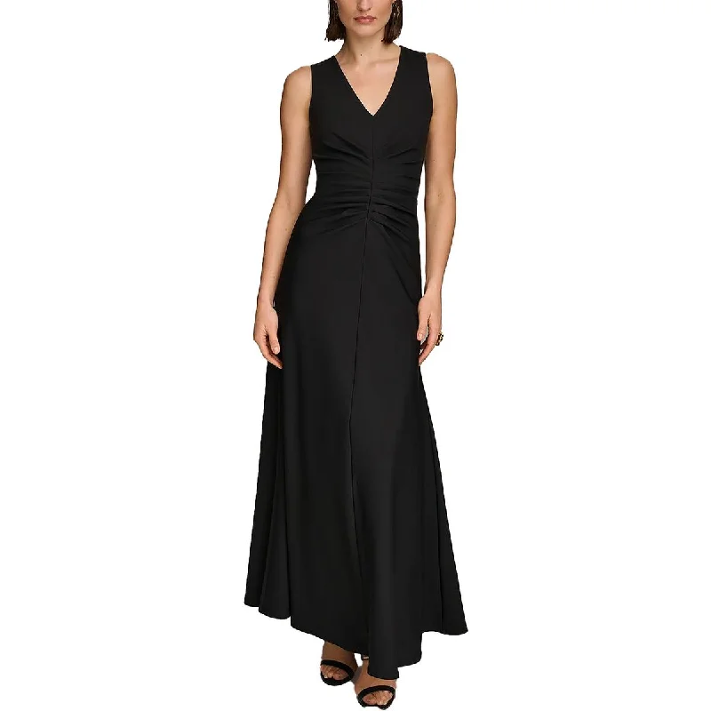 lace dressDonna Karan Womens Cascade Ruffle Sleeveless Evening Dress