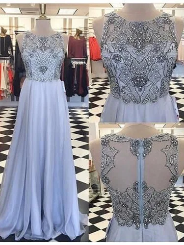 Closeout Beading Prom Dresses Aline Floor-length Sparkly Long Prom Dress JKL1032