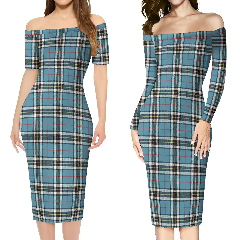 Early Access Thompson (Thomson) Tartan Off Shoulder Lady Dress