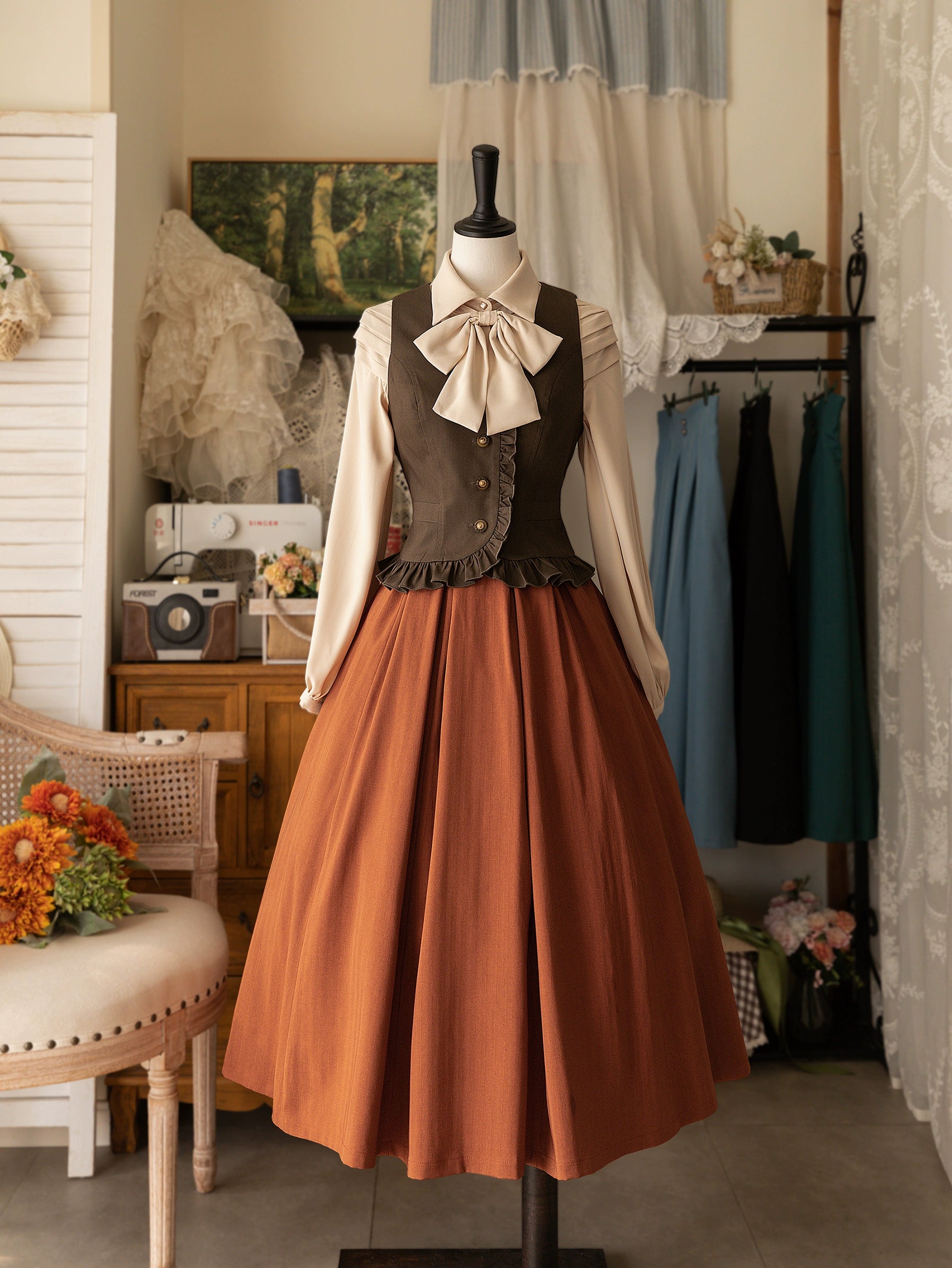 Instant Savings statement dressForest Wardrobe~Forest basket~Classic Elegant Lolita SK Spring Autumn Versatile Skirt