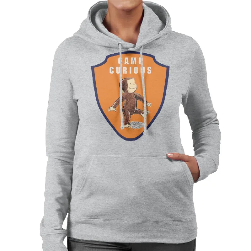 soft sports hoodieCurious George Camp Badge Women's Hooded Sweatshirt