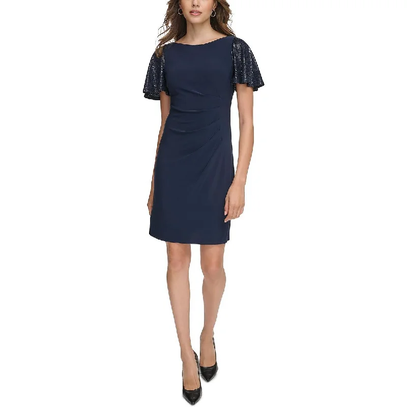 long sleeve dressJessica Howard Womens Embellished Above Knee Sheath Dress