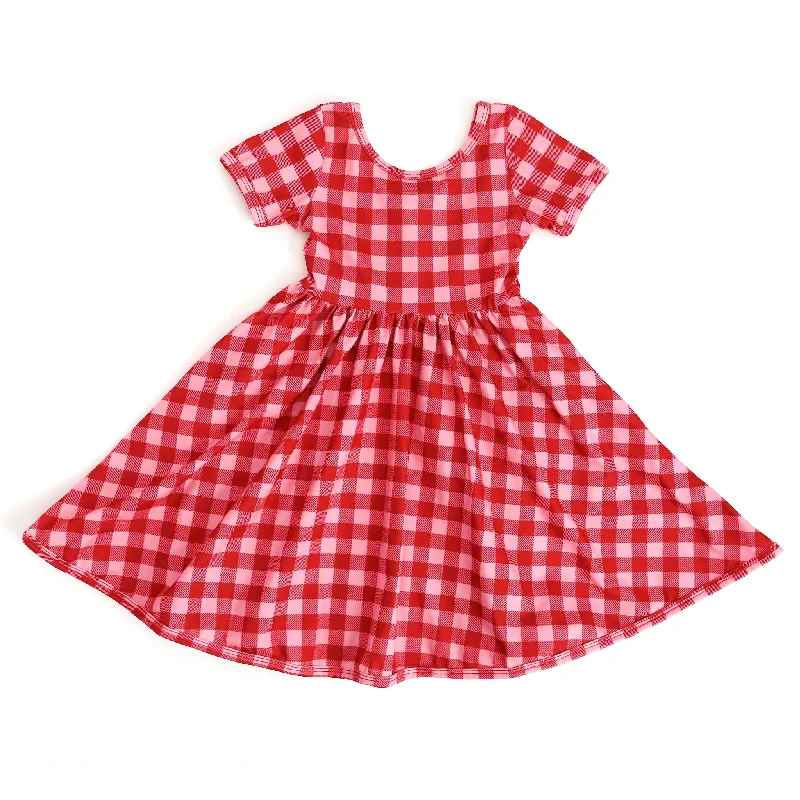 Flash Deals tiered dressValentine's Gingham Everyday Dress
