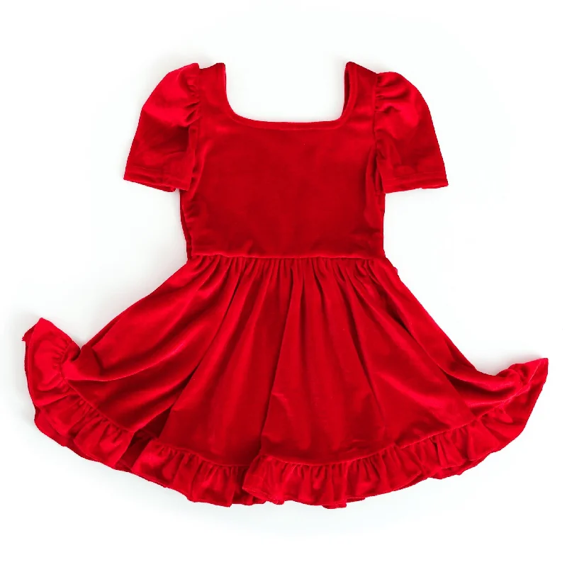 Super Deal mini dressRed Velvet Mod Twirl Dress