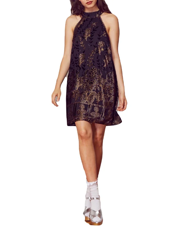 Bonus Savings vintage dressMerci Womens Velvet Mini Halter Dress