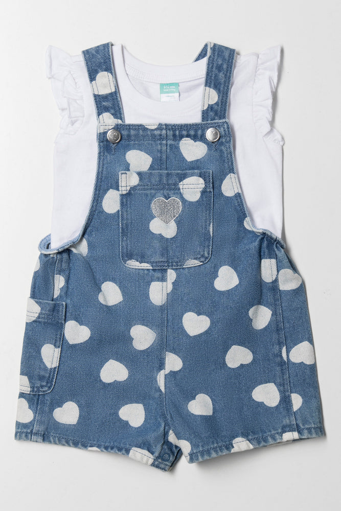 Final Sale winter dressDungaree And T-Shirt Set Blue
