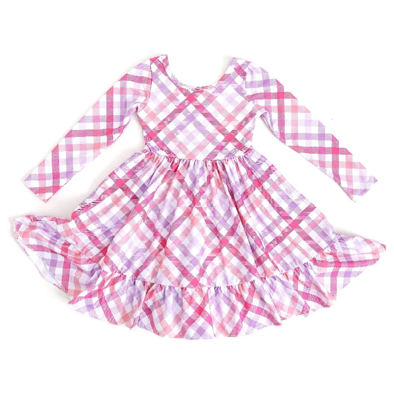 Epic Deals casual knit dressDarling Gingham Long Sleeve Charm Dress