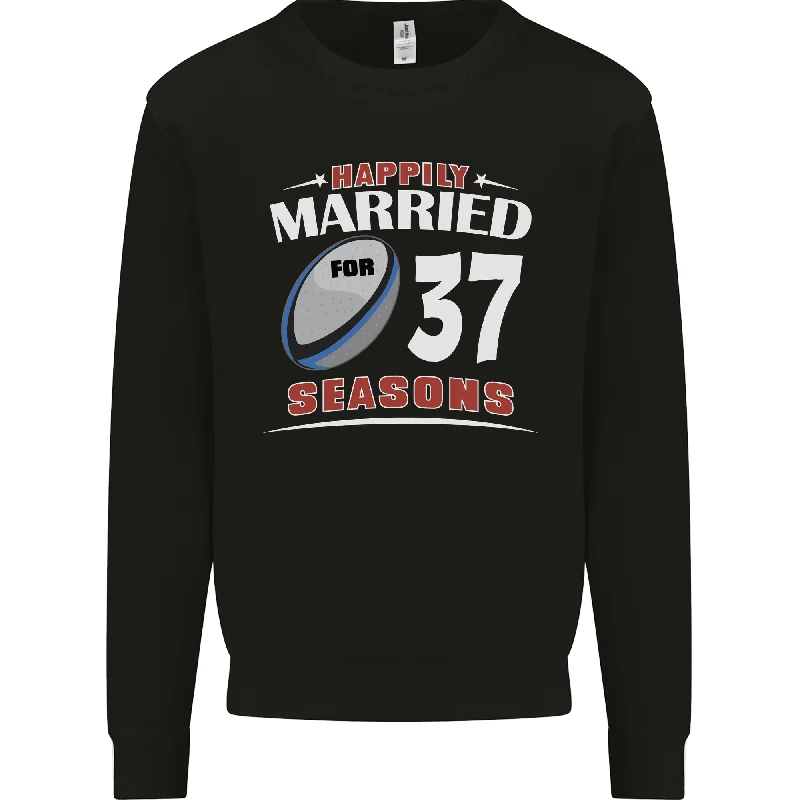 contemporary fitness sweatshirt37 Year Wedding Anniversary 37th Rugby Mens Sweatshirt Jumper