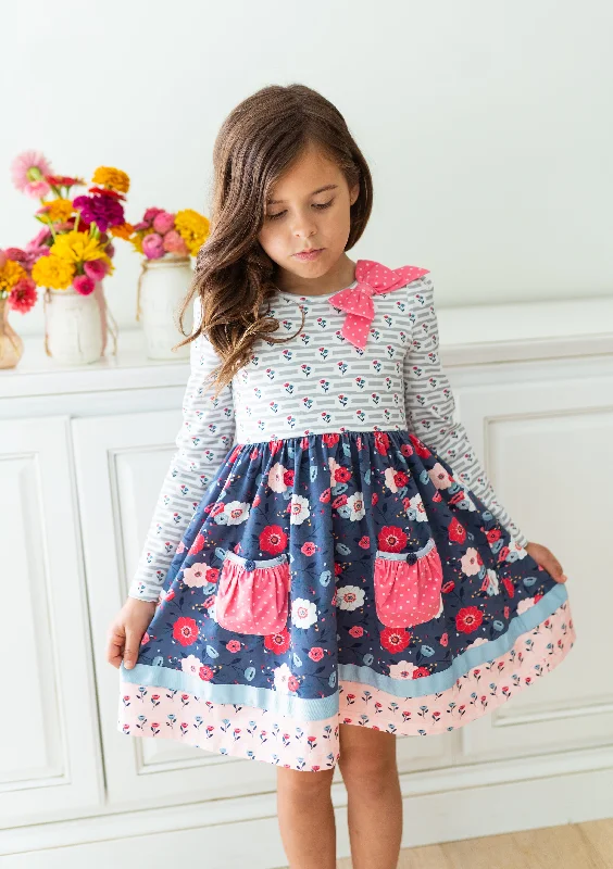 Extra Discounts ruffle dressDream Come Blue Bow Dress