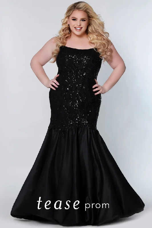 elegant evening dressTease Prom TE2212 Size 18 Long Fitted sequin Plus size mermaid prom Dress Formal Gown