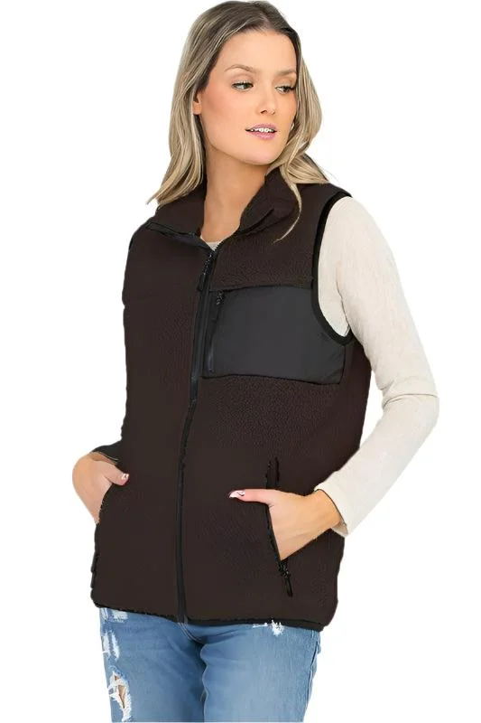 cozy zip jacketWomens Sherpa Fleece Vest Top Jacket