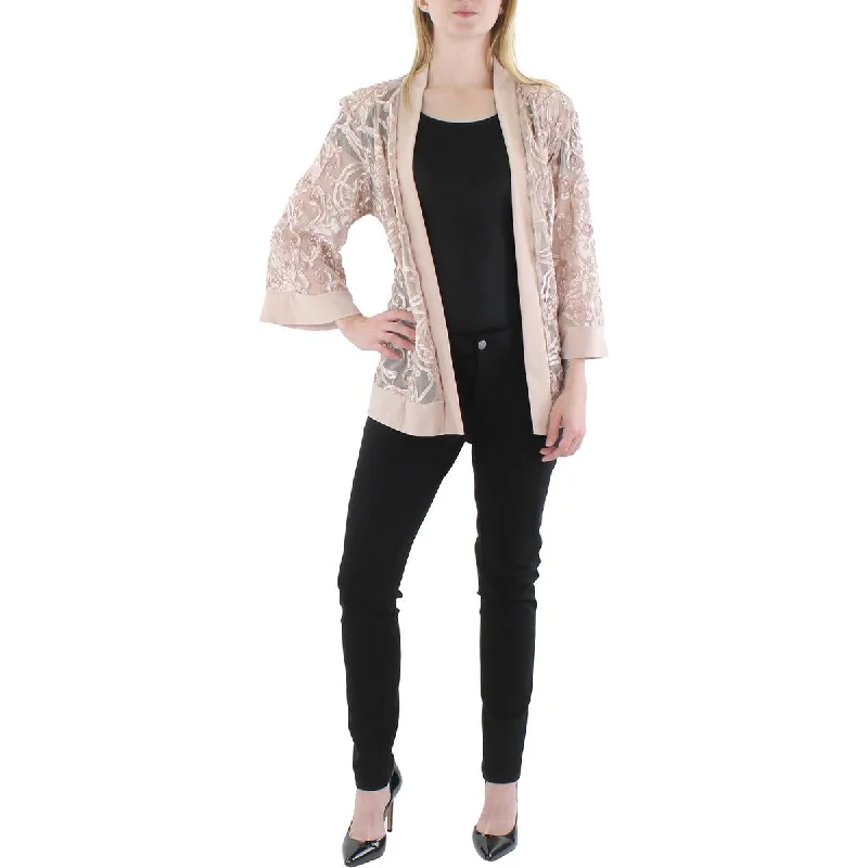 high-quality jacketPlus Womens Mesh Soutache Duster Blazer