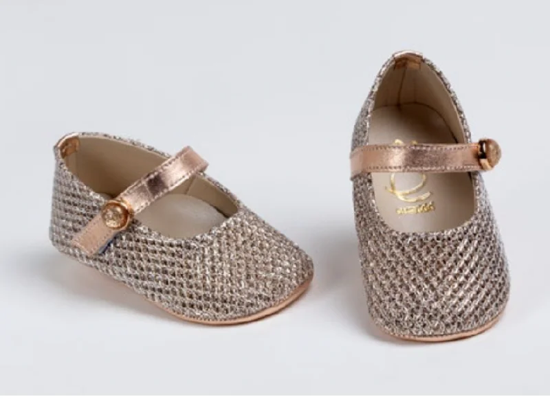 flowy dressEver Kid Rose Gold Mesh Crib Bootie