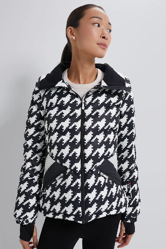 While Supplies Last wool coatHoundstooth Black and Snow White Ski Duvet Jacket