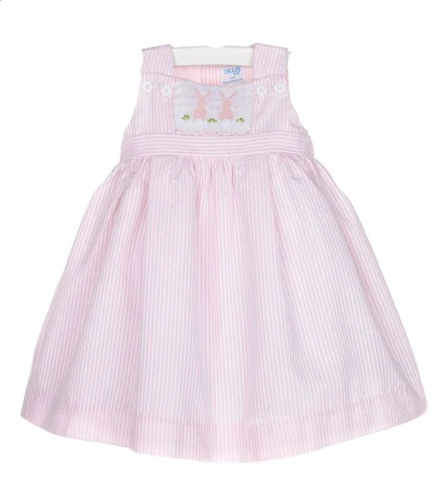 Early Bird Discount fitted bodycon dressLuli & Me Pink Smock Bunny Dress