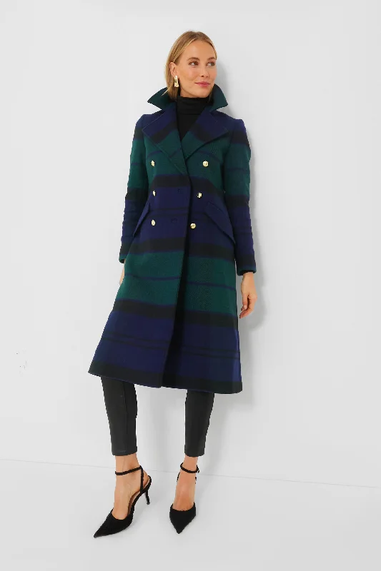 Extra Discounts warm outerwearBlack and Sage Tartan Marlene Wool Jacket