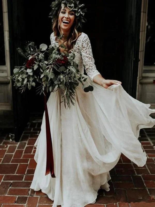 Massive Deals Sexy V-neck 3/4 Sleeves Boho Wedding Dress A Line Beach Wedding Dress Bridal Gown YSJ1979 Massive Deals Sexy V-neck 3/4 Sleeves Boho Wedding Dress A Line Beach Wedding Dress Bridal Gown YSJ1979