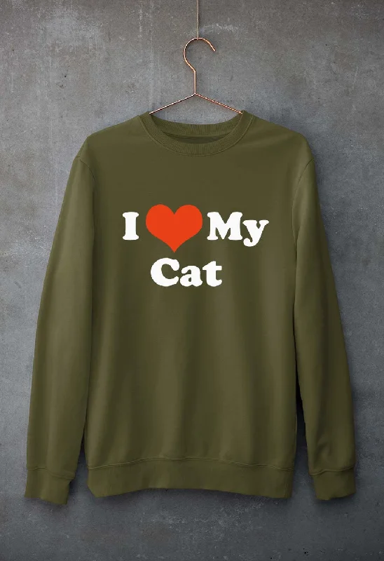 modern athletic hoodieI Love My Cat Unisex Sweatshirt for Men/Women