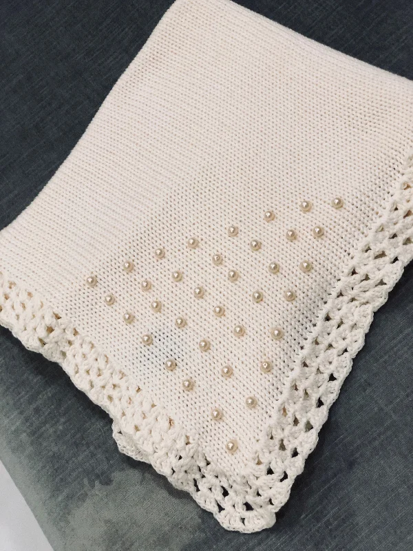 Midnight Madness v-neck dressIvory Crochet Pearl Blanket