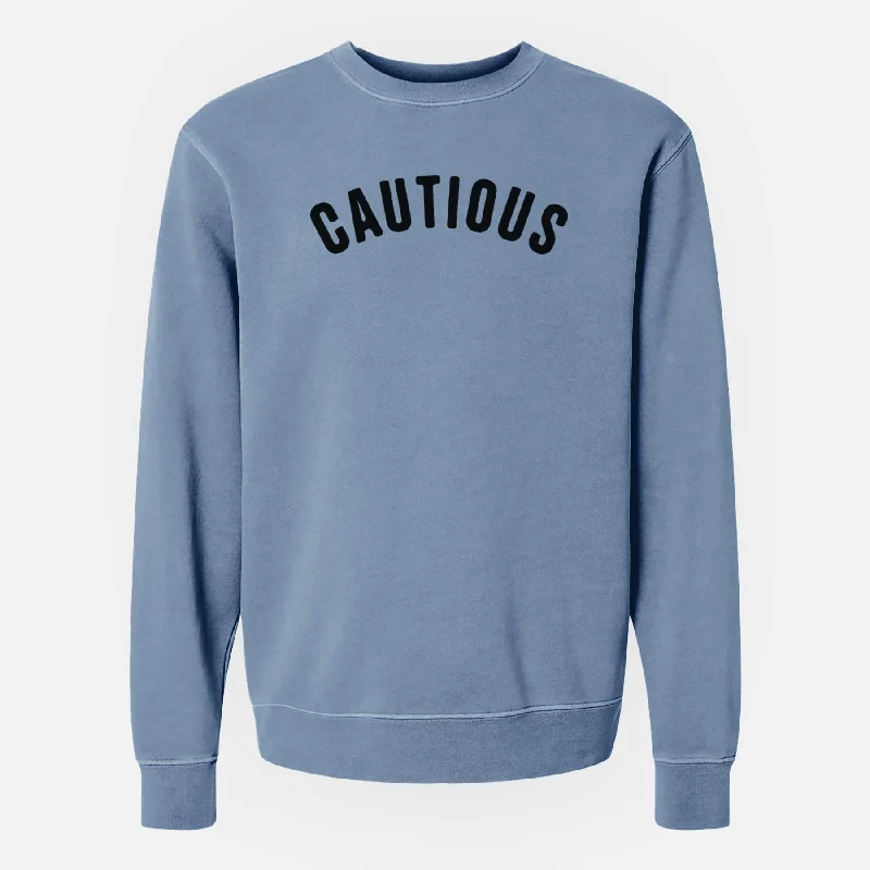 urban sports sweatshirtCautious - Articulate Collection - Unisex Pigment Dyed Crew Sweatshirt